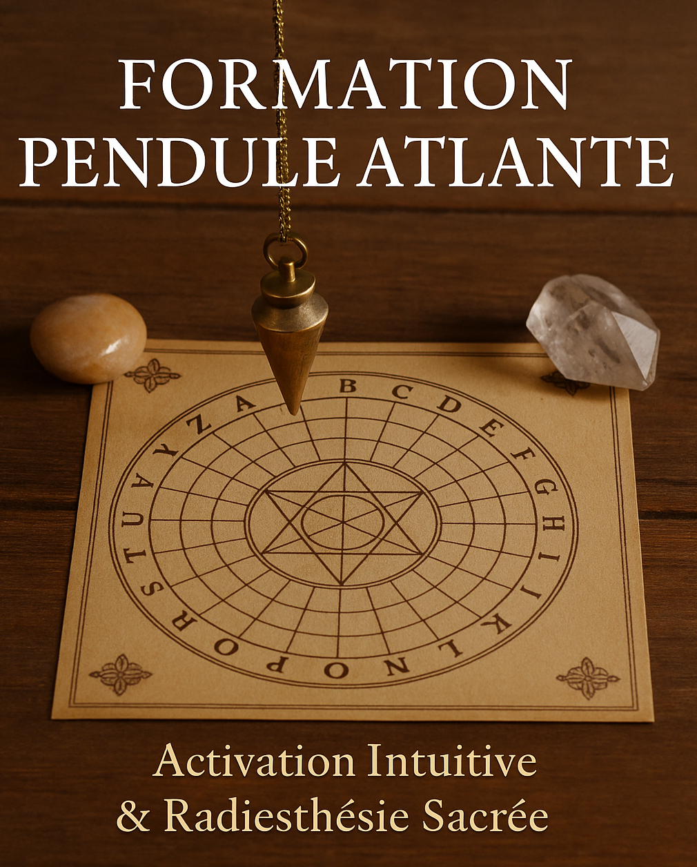 Atelier de radiesthésie avec pendule cristaux planche atlante